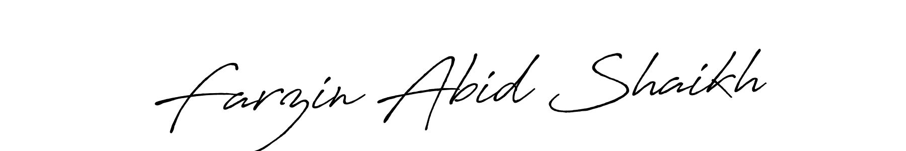 Antro_Vectra_Bolder is a professional signature style that is perfect for those who want to add a touch of class to their signature. It is also a great choice for those who want to make their signature more unique. Get Farzin Abid Shaikh name to fancy signature for free. Farzin Abid Shaikh signature style 7 images and pictures png