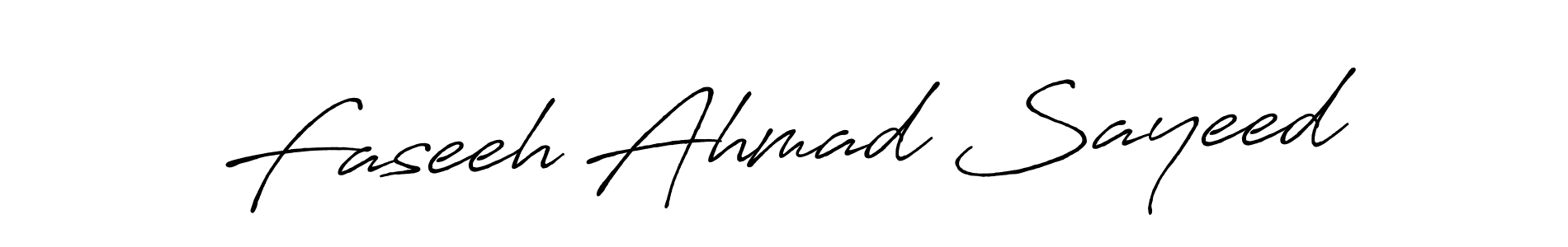 Make a beautiful signature design for name Faseeh Ahmad Sayeed. With this signature (Antro_Vectra_Bolder) style, you can create a handwritten signature for free. Faseeh Ahmad Sayeed signature style 7 images and pictures png