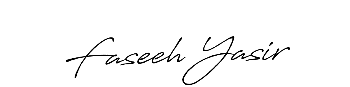 Make a beautiful signature design for name Faseeh Yasir. With this signature (Antro_Vectra_Bolder) style, you can create a handwritten signature for free. Faseeh Yasir signature style 7 images and pictures png