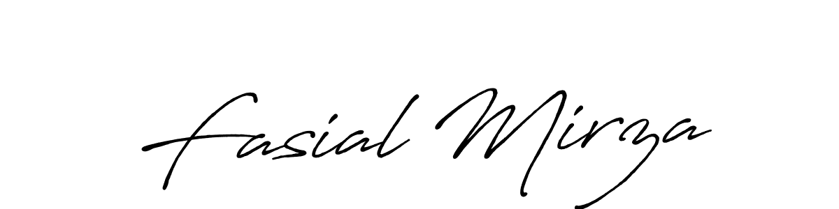 Make a beautiful signature design for name Fasial Mirza. With this signature (Antro_Vectra_Bolder) style, you can create a handwritten signature for free. Fasial Mirza signature style 7 images and pictures png