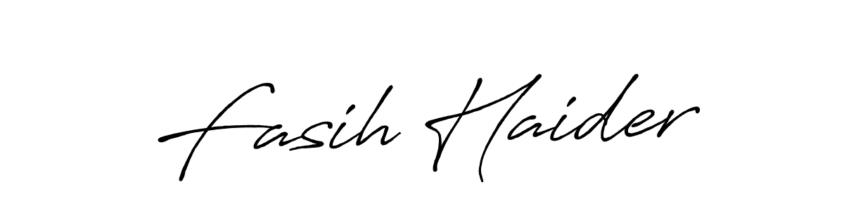Make a beautiful signature design for name Fasih Haider. With this signature (Antro_Vectra_Bolder) style, you can create a handwritten signature for free. Fasih Haider signature style 7 images and pictures png