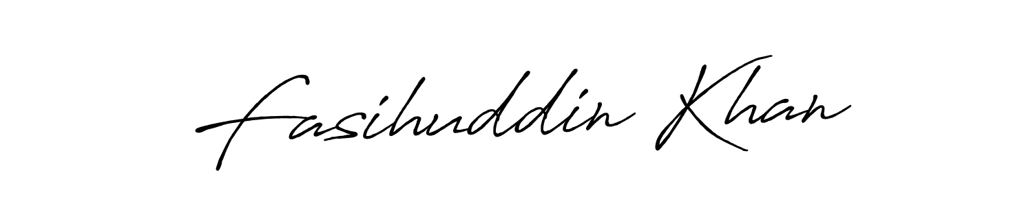 Make a beautiful signature design for name Fasihuddin Khan. With this signature (Antro_Vectra_Bolder) style, you can create a handwritten signature for free. Fasihuddin Khan signature style 7 images and pictures png
