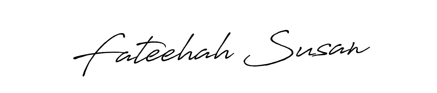 How to make Fateehah Susan name signature. Use Antro_Vectra_Bolder style for creating short signs online. This is the latest handwritten sign. Fateehah Susan signature style 7 images and pictures png