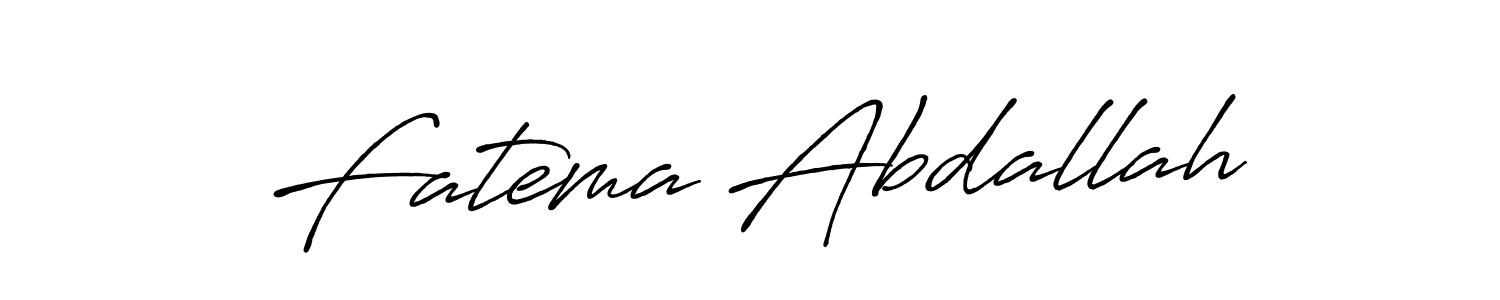 Create a beautiful signature design for name Fatema Abdallah. With this signature (Antro_Vectra_Bolder) fonts, you can make a handwritten signature for free. Fatema Abdallah signature style 7 images and pictures png