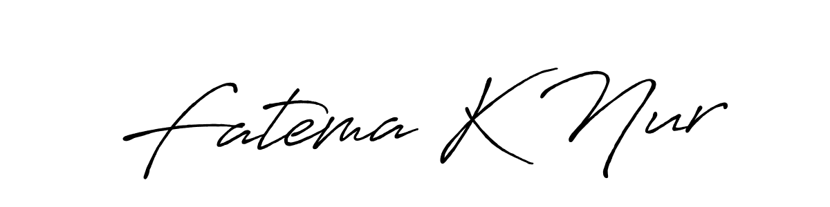 How to make Fatema K Nur name signature. Use Antro_Vectra_Bolder style for creating short signs online. This is the latest handwritten sign. Fatema K Nur signature style 7 images and pictures png