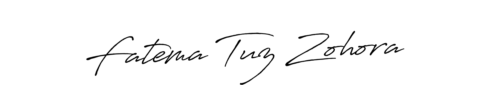 How to make Fatema Tuz Zohora name signature. Use Antro_Vectra_Bolder style for creating short signs online. This is the latest handwritten sign. Fatema Tuz Zohora signature style 7 images and pictures png