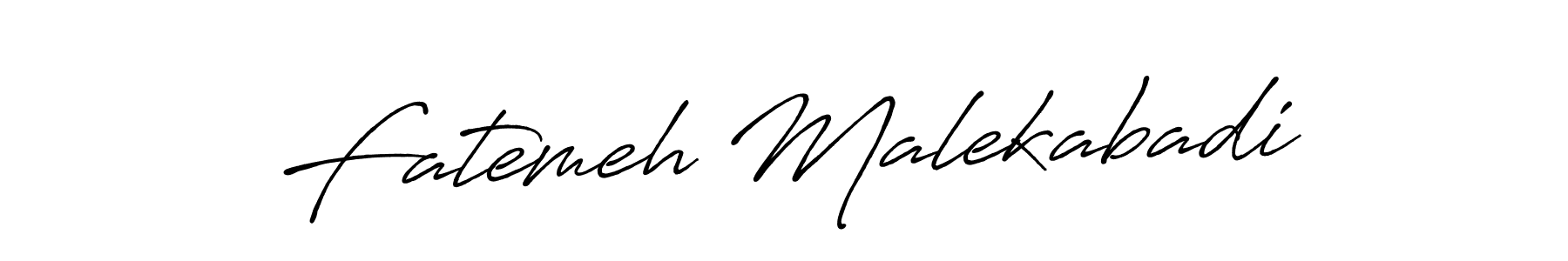 Create a beautiful signature design for name Fatemeh Malekabadi. With this signature (Antro_Vectra_Bolder) fonts, you can make a handwritten signature for free. Fatemeh Malekabadi signature style 7 images and pictures png