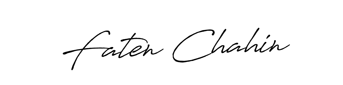 Similarly Antro_Vectra_Bolder is the best handwritten signature design. Signature creator online .You can use it as an online autograph creator for name Faten Chahin. Faten Chahin signature style 7 images and pictures png