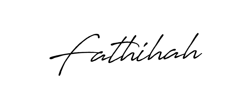 Create a beautiful signature design for name Fathihah. With this signature (Antro_Vectra_Bolder) fonts, you can make a handwritten signature for free. Fathihah signature style 7 images and pictures png