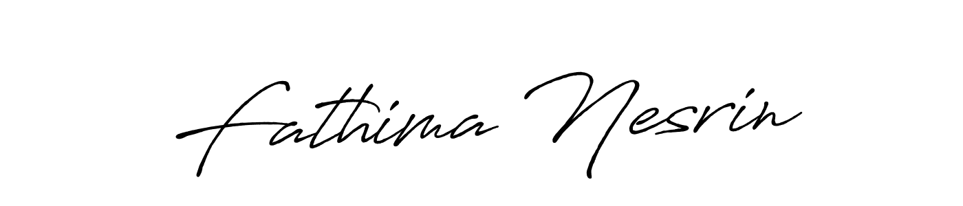 Make a beautiful signature design for name Fathima Nesrin. With this signature (Antro_Vectra_Bolder) style, you can create a handwritten signature for free. Fathima Nesrin signature style 7 images and pictures png