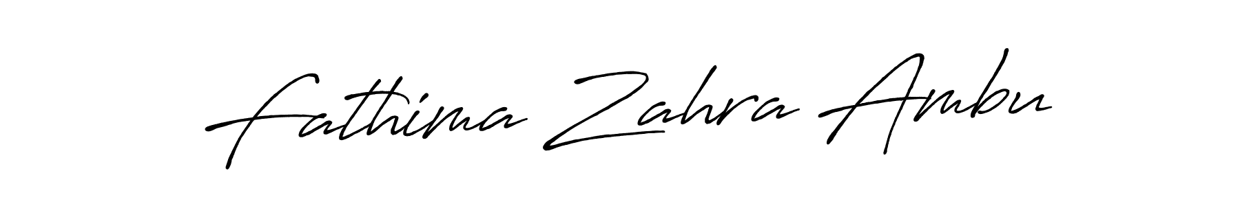 It looks lik you need a new signature style for name Fathima Zahra Ambu. Design unique handwritten (Antro_Vectra_Bolder) signature with our free signature maker in just a few clicks. Fathima Zahra Ambu signature style 7 images and pictures png