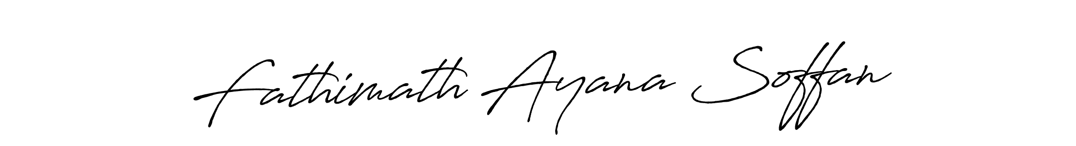 Create a beautiful signature design for name Fathimath Ayana Soffan. With this signature (Antro_Vectra_Bolder) fonts, you can make a handwritten signature for free. Fathimath Ayana Soffan signature style 7 images and pictures png