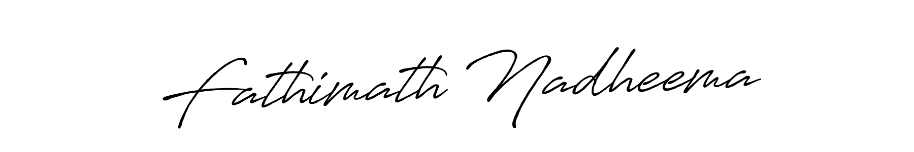 Also we have Fathimath Nadheema name is the best signature style. Create professional handwritten signature collection using Antro_Vectra_Bolder autograph style. Fathimath Nadheema signature style 7 images and pictures png