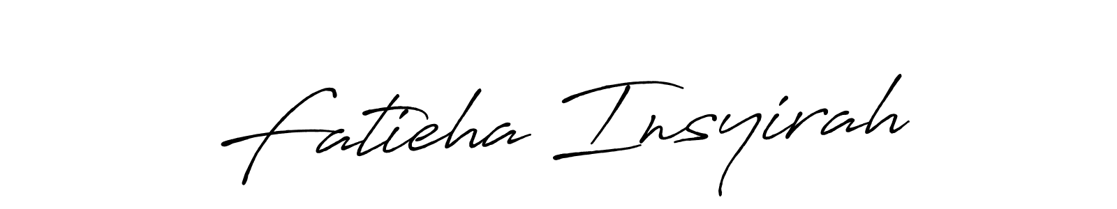 Antro_Vectra_Bolder is a professional signature style that is perfect for those who want to add a touch of class to their signature. It is also a great choice for those who want to make their signature more unique. Get Fatieha Insyirah name to fancy signature for free. Fatieha Insyirah signature style 7 images and pictures png