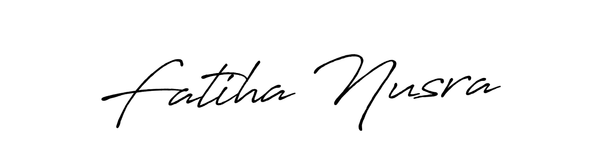 How to make Fatiha Nusra signature? Antro_Vectra_Bolder is a professional autograph style. Create handwritten signature for Fatiha Nusra name. Fatiha Nusra signature style 7 images and pictures png