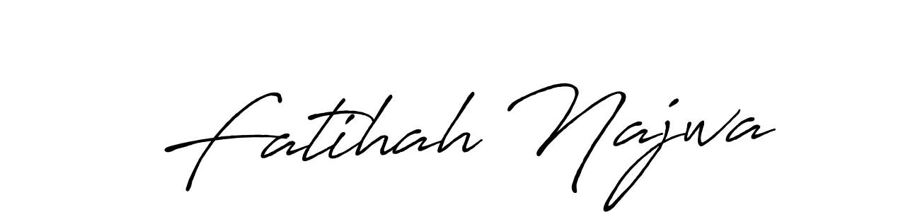 Create a beautiful signature design for name Fatihah Najwa. With this signature (Antro_Vectra_Bolder) fonts, you can make a handwritten signature for free. Fatihah Najwa signature style 7 images and pictures png