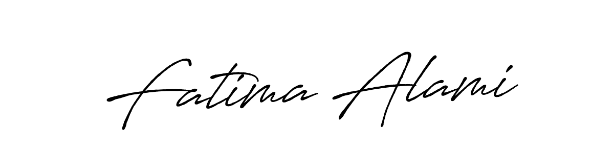 Design your own signature with our free online signature maker. With this signature software, you can create a handwritten (Antro_Vectra_Bolder) signature for name Fatima Alami. Fatima Alami signature style 7 images and pictures png