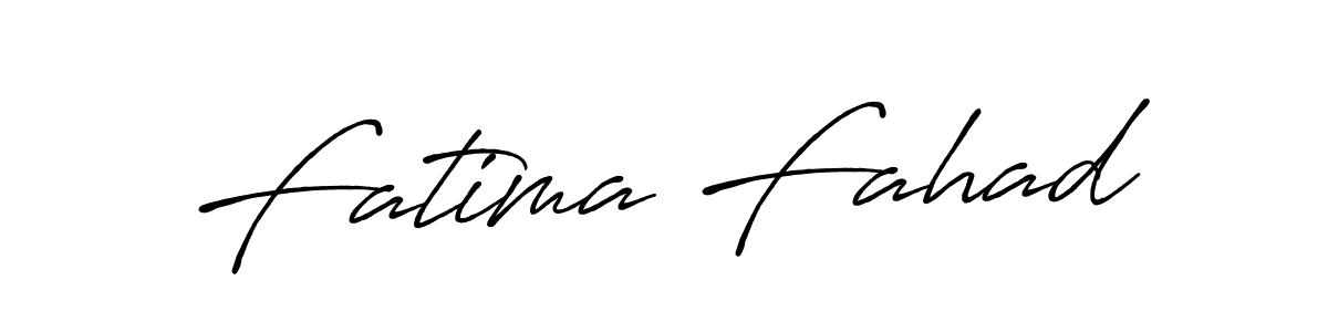 Make a beautiful signature design for name Fatima Fahad. With this signature (Antro_Vectra_Bolder) style, you can create a handwritten signature for free. Fatima Fahad signature style 7 images and pictures png