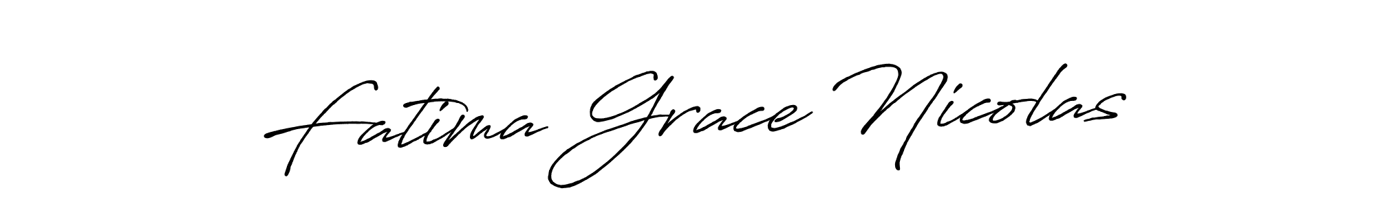 Make a beautiful signature design for name Fatima Grace Nicolas. With this signature (Antro_Vectra_Bolder) style, you can create a handwritten signature for free. Fatima Grace Nicolas signature style 7 images and pictures png