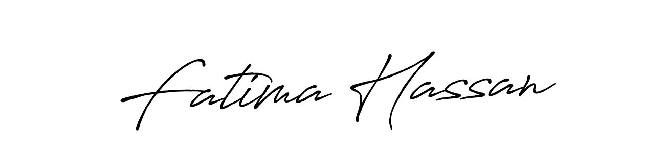 How to make Fatima Hassan name signature. Use Antro_Vectra_Bolder style for creating short signs online. This is the latest handwritten sign. Fatima Hassan signature style 7 images and pictures png