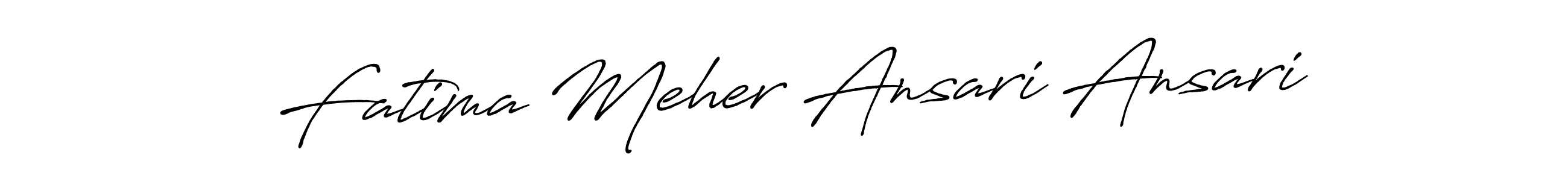 Make a beautiful signature design for name Fatima Meher Ansari Ansari. Use this online signature maker to create a handwritten signature for free. Fatima Meher Ansari Ansari signature style 7 images and pictures png