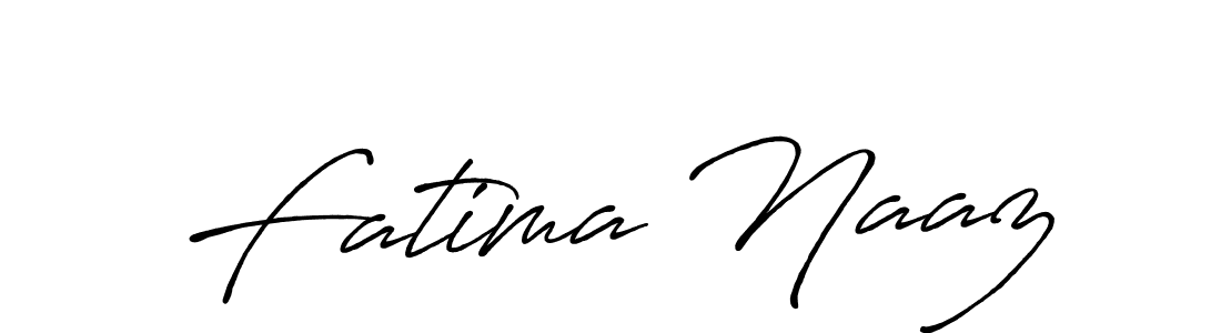 Make a beautiful signature design for name Fatima Naaz. With this signature (Antro_Vectra_Bolder) style, you can create a handwritten signature for free. Fatima Naaz signature style 7 images and pictures png