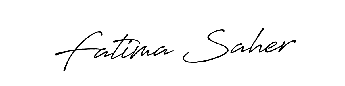 Make a beautiful signature design for name Fatima Saher. With this signature (Antro_Vectra_Bolder) style, you can create a handwritten signature for free. Fatima Saher signature style 7 images and pictures png