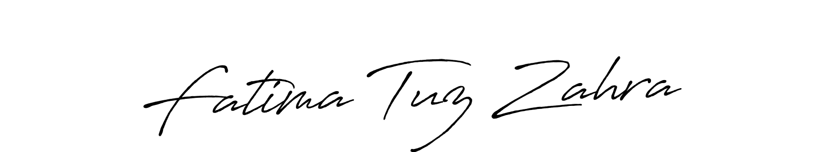 Make a beautiful signature design for name Fatima Tuz Zahra. With this signature (Antro_Vectra_Bolder) style, you can create a handwritten signature for free. Fatima Tuz Zahra signature style 7 images and pictures png