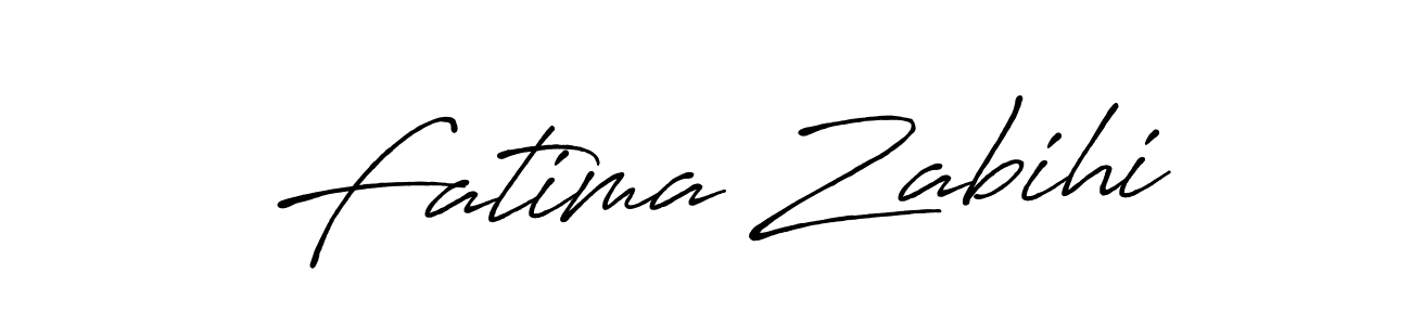 Make a beautiful signature design for name Fatima Zabihi. With this signature (Antro_Vectra_Bolder) style, you can create a handwritten signature for free. Fatima Zabihi signature style 7 images and pictures png