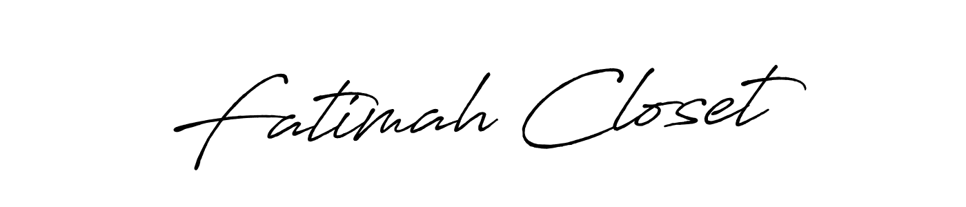 Use a signature maker to create a handwritten signature online. With this signature software, you can design (Antro_Vectra_Bolder) your own signature for name Fatimah Closet. Fatimah Closet signature style 7 images and pictures png