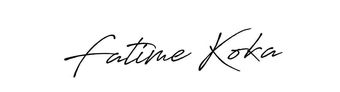 How to make Fatime Koka name signature. Use Antro_Vectra_Bolder style for creating short signs online. This is the latest handwritten sign. Fatime Koka signature style 7 images and pictures png