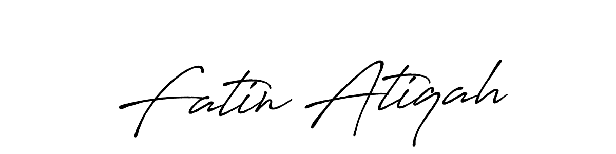 Use a signature maker to create a handwritten signature online. With this signature software, you can design (Antro_Vectra_Bolder) your own signature for name Fatin Atiqah. Fatin Atiqah signature style 7 images and pictures png