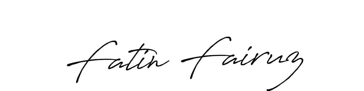 Also You can easily find your signature by using the search form. We will create Fatin Fairuz name handwritten signature images for you free of cost using Antro_Vectra_Bolder sign style. Fatin Fairuz signature style 7 images and pictures png