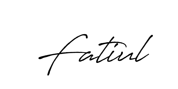 if you are searching for the best signature style for your name Fatiul. so please give up your signature search. here we have designed multiple signature styles  using Antro_Vectra_Bolder. Fatiul signature style 7 images and pictures png