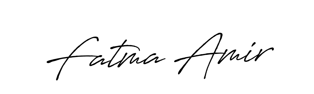 How to make Fatma Amir name signature. Use Antro_Vectra_Bolder style for creating short signs online. This is the latest handwritten sign. Fatma Amir signature style 7 images and pictures png