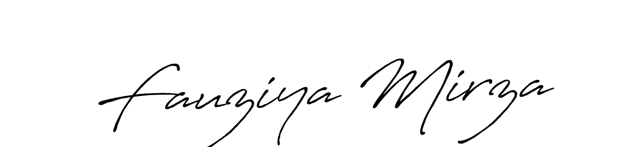Use a signature maker to create a handwritten signature online. With this signature software, you can design (Antro_Vectra_Bolder) your own signature for name Fauziya Mirza. Fauziya Mirza signature style 7 images and pictures png