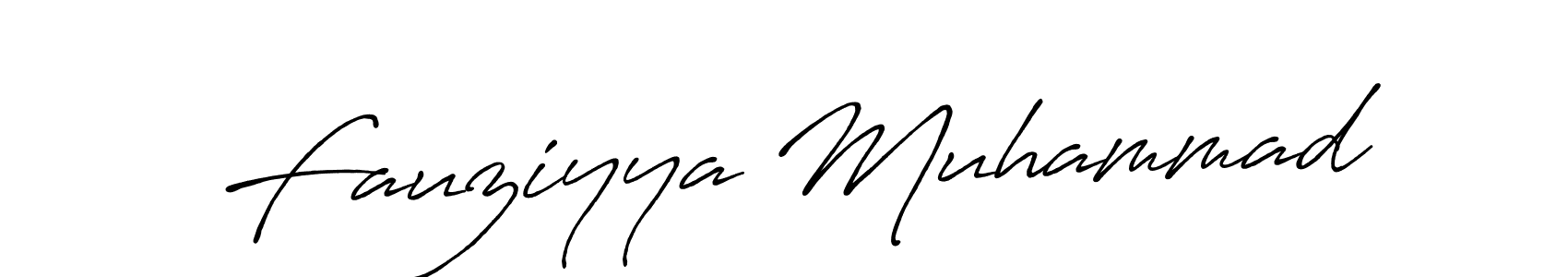 Use a signature maker to create a handwritten signature online. With this signature software, you can design (Antro_Vectra_Bolder) your own signature for name Fauziyya Muhammad. Fauziyya Muhammad signature style 7 images and pictures png