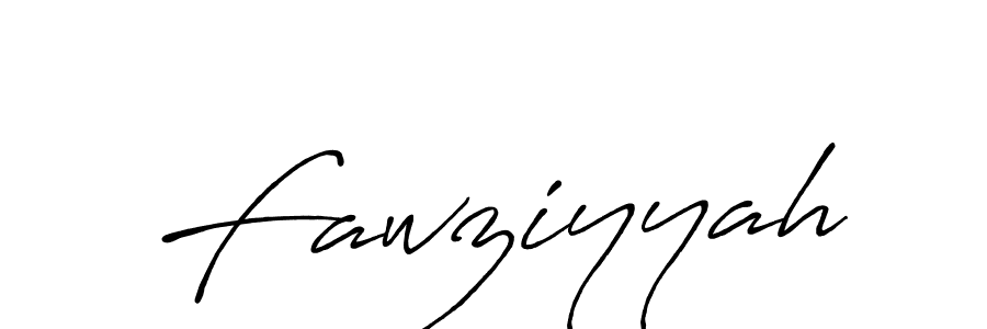 Make a beautiful signature design for name Fawziyyah. With this signature (Antro_Vectra_Bolder) style, you can create a handwritten signature for free. Fawziyyah signature style 7 images and pictures png