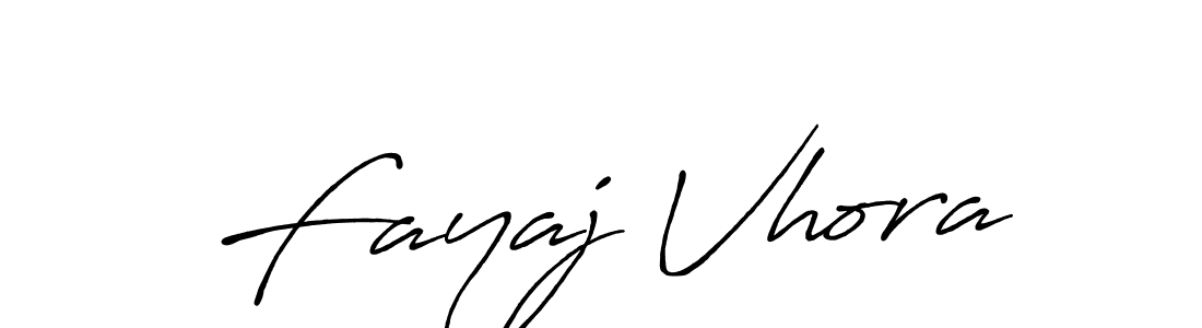 Create a beautiful signature design for name Fayaj Vhora. With this signature (Antro_Vectra_Bolder) fonts, you can make a handwritten signature for free. Fayaj Vhora signature style 7 images and pictures png