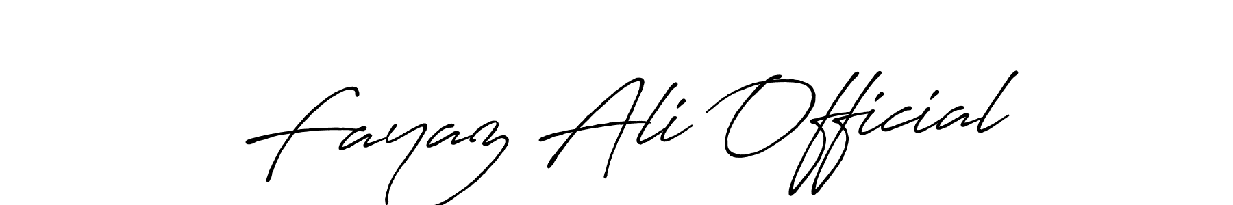 Use a signature maker to create a handwritten signature online. With this signature software, you can design (Antro_Vectra_Bolder) your own signature for name Fayaz Ali Official. Fayaz Ali Official signature style 7 images and pictures png