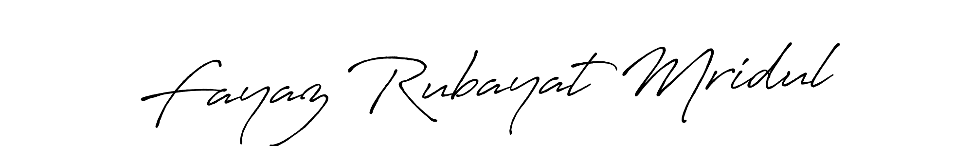 How to make Fayaz Rubayat Mridul name signature. Use Antro_Vectra_Bolder style for creating short signs online. This is the latest handwritten sign. Fayaz Rubayat Mridul signature style 7 images and pictures png