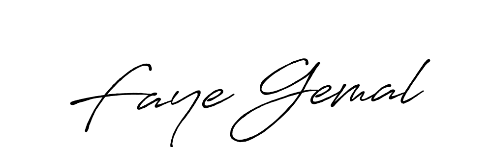 How to make Faye Gemal name signature. Use Antro_Vectra_Bolder style for creating short signs online. This is the latest handwritten sign. Faye Gemal signature style 7 images and pictures png