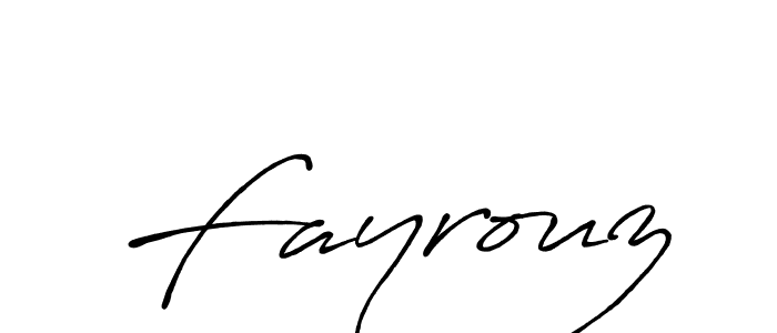 Make a beautiful signature design for name Fayrouz. With this signature (Antro_Vectra_Bolder) style, you can create a handwritten signature for free. Fayrouz signature style 7 images and pictures png