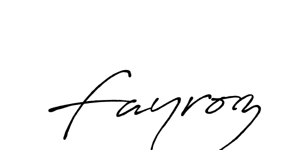 Use a signature maker to create a handwritten signature online. With this signature software, you can design (Antro_Vectra_Bolder) your own signature for name Fayroz. Fayroz signature style 7 images and pictures png