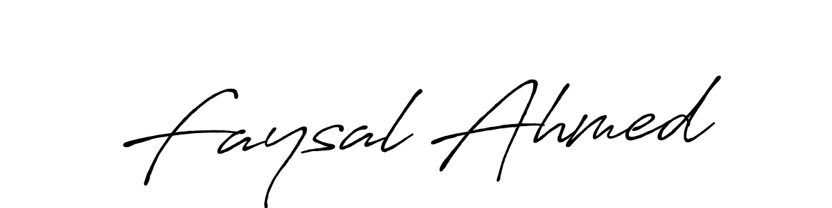 How to make Faysal Ahmed name signature. Use Antro_Vectra_Bolder style for creating short signs online. This is the latest handwritten sign. Faysal Ahmed signature style 7 images and pictures png