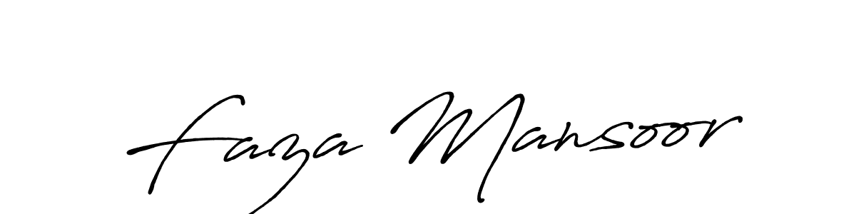 How to make Faza Mansoor name signature. Use Antro_Vectra_Bolder style for creating short signs online. This is the latest handwritten sign. Faza Mansoor signature style 7 images and pictures png