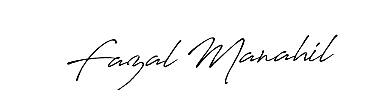 Design your own signature with our free online signature maker. With this signature software, you can create a handwritten (Antro_Vectra_Bolder) signature for name Fazal Manahil. Fazal Manahil signature style 7 images and pictures png