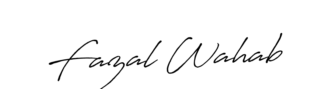 Create a beautiful signature design for name Fazal Wahab. With this signature (Antro_Vectra_Bolder) fonts, you can make a handwritten signature for free. Fazal Wahab signature style 7 images and pictures png