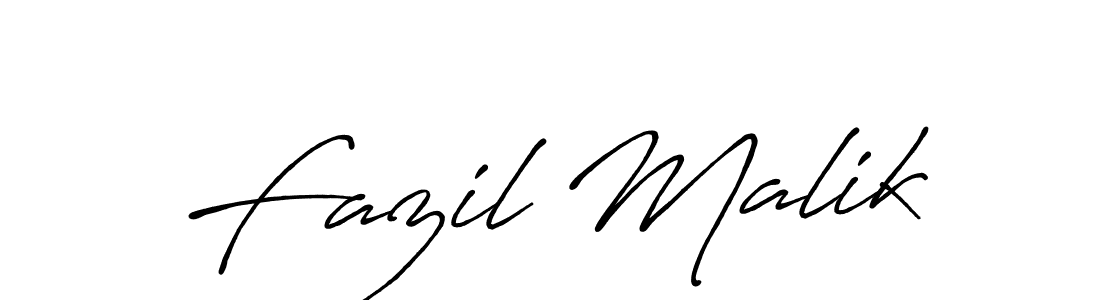Design your own signature with our free online signature maker. With this signature software, you can create a handwritten (Antro_Vectra_Bolder) signature for name Fazil Malik. Fazil Malik signature style 7 images and pictures png