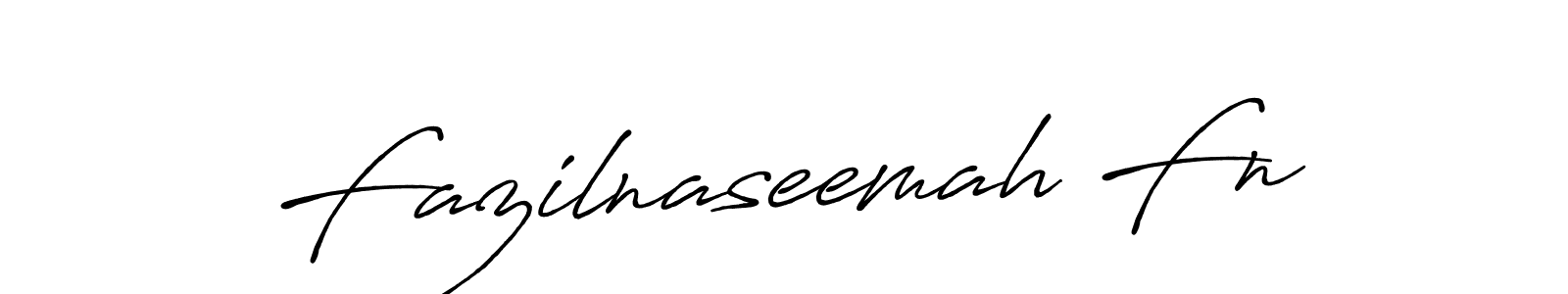 Also we have Fazilnaseemah Fn name is the best signature style. Create professional handwritten signature collection using Antro_Vectra_Bolder autograph style. Fazilnaseemah Fn signature style 7 images and pictures png